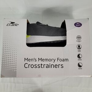 Crane Men's Sneakers Size 11 Memory Foam Athletic Walking Shoes Grey New In Box